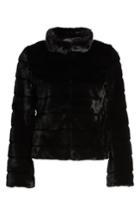 Women's Kristen Blake Faux Fur Quilted Jacket - Black