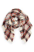 Women's Accessory Collective Heritage Check Square Scarf, Size - White