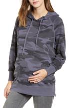 Women's Splendid Camo Hooded Maternity Sweatshirt - Beige