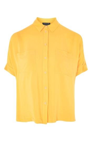 Women's Topshop Joey Shirt Us (fits Like 14) - Orange