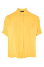 Women's Topshop Joey Shirt Us (fits Like 14) - Orange