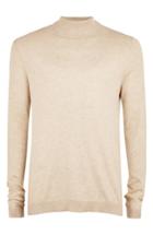 Men's Topman Classic Fit Turtleneck Sweater, Size - Beige