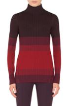 Women's Akris Punto Tricolor Wool Turtleneck Sweater - Burgundy