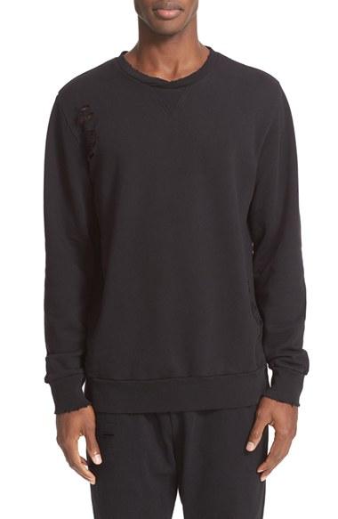 Men's Drifter 'brendan' Destroyed Sweatshirt - Black
