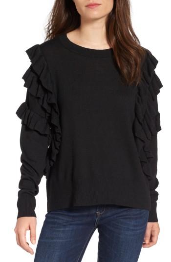 Women's Bp. Ruffle Pullover, Size - Black
