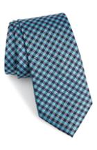 Men's Calibrate Fiswell Check Silk Tie, Size - Blue/green
