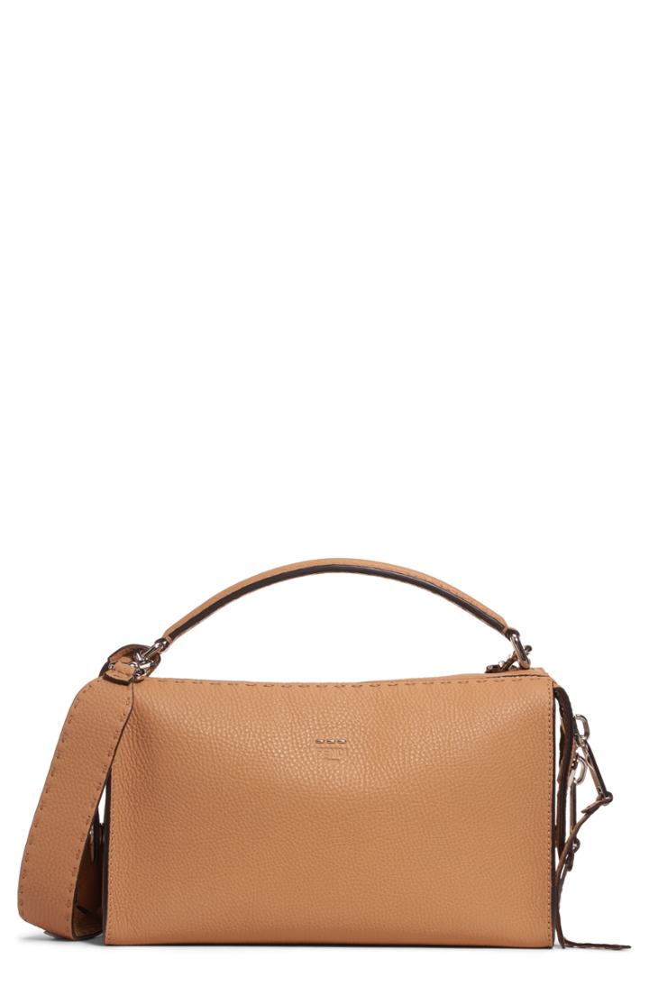Fendi Lei Selleria Leather Satchel - Brown