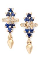 Women's Anna Sheffield 'emma Bloom Bullet' Sapphire & Champagne Diamond Stud Earrings