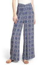 Women's Bp. Print Wide Leg Pants, Size - Blue