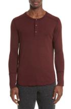 Men's Wings + Horns 'base' Long Sleeve Henley, Size - Red