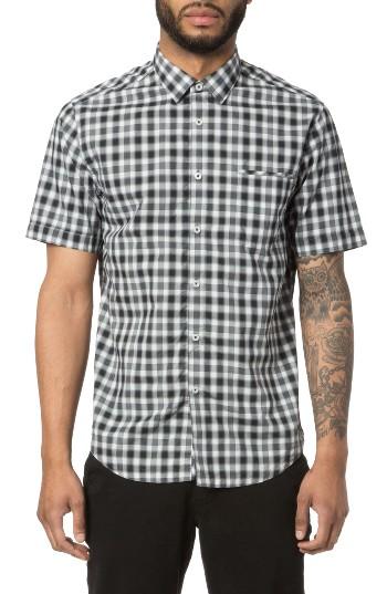 Men's Good Man Brand Trim Fit Check Sport Shirt - Black