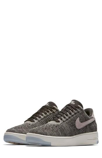 Women's Nike Air Force 1 Flyknit Low Sneaker .5 M - Grey