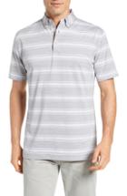 Men's Peter Millar Stripe Stretch Jersey Performance Polo - Grey