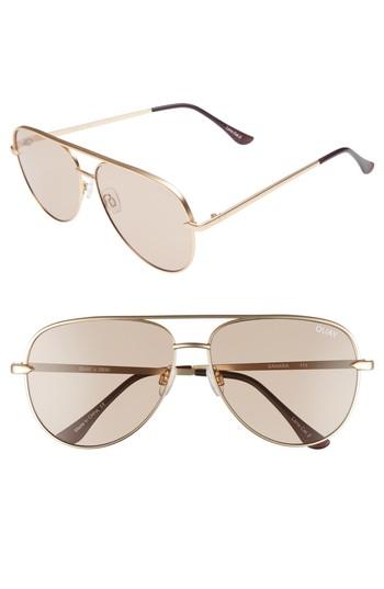 Women's Quay Australia X Desi Perkins Sahara 60mm Aviator Sunglasses - Gold/ Taupe