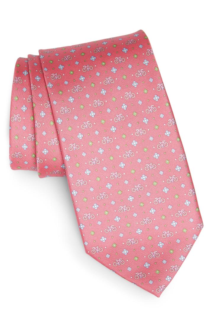 Men's Salvatore Ferragamo Graziel Print Silk Tie, Size - Pink