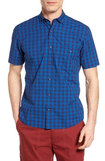 Men's Maker & Company Regular Fit Check Short Sleeve Sport Shirt - Blue