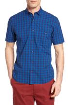 Men's Maker & Company Regular Fit Check Short Sleeve Sport Shirt - Blue
