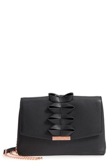 Ted Baker London Looped Bow Leather Shoulder Bag - Black
