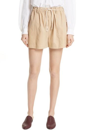 Women's Vince Rope Tie Linen Blend Shorts - Beige
