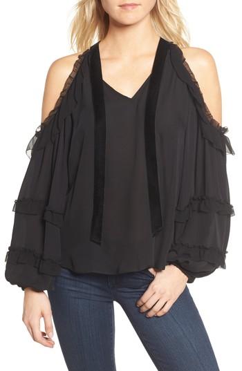 Women's Parker Honey Cold Shoulder Blouse - Black