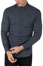 Men's Topman Muscle Fit Gingham Shirt, Size - Blue