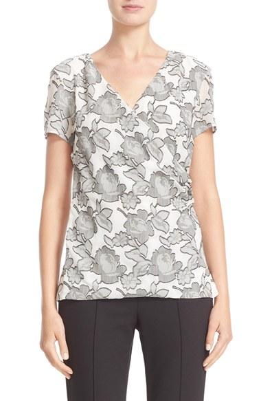 Women's St. John Collection Metallic Blossom Shell