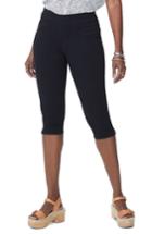 Women's Nydj Pull-on Stretch Skinny Capri Jeans - Black