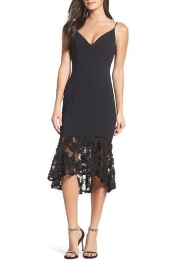 Women's Maria Bianca Nero Milly Lace Flounce Slipdress - Black