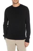 Men's Vince Regular Fit Ottoman Stitch Wool Sweater - Black