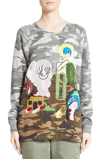 Women's Marc Jacobs Embroidered Camo Print Sweatshirt