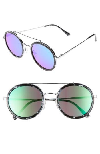 Women's Circus By Sam Edelman 50mm Round Aviator Sunglasses - Silver