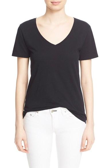 Women's Rag & Bone/jean 'base' Cotton V-neck Tee - Black