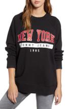 Women's Tommy Jeans Oversize New York Sweatshirt, Size - Black