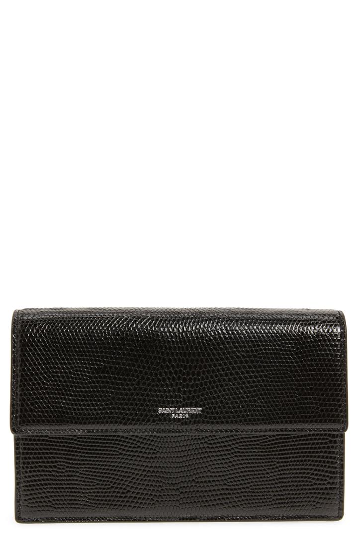 Saint Laurent Mini Lizard Leather Clutch -
