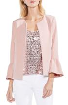 Women's Vince Camuto Ruffle Sleeve Open Front Jacket, Size - Pink