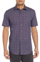 Men's Bugatchi Regular Fit Beach Print Sport Shirt - Blue