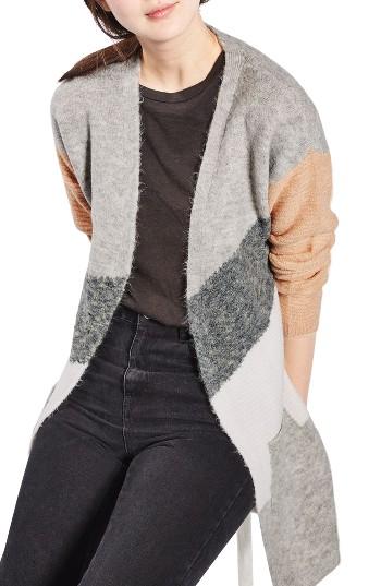Women's Topshop Diagonal Colorblock Cardigan