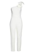 Women's Adrianna Papell Bow One-shoulder Jumpsuit - Ivory