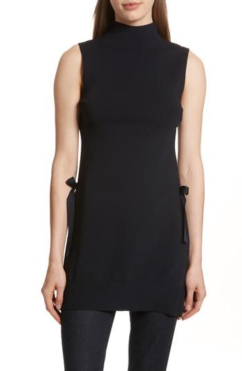 Women's Alice + Olivia Alvera Mock Neck Side-tie Tunic - Blue
