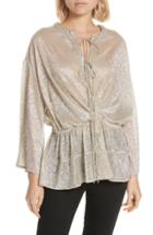 Women's Iro Spacious Metallic Tie Neck Blouse Us / 32 Fr - Beige