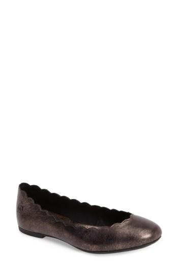 Women's B?rn Allie Scalloped Ballet Flat M - Metallic