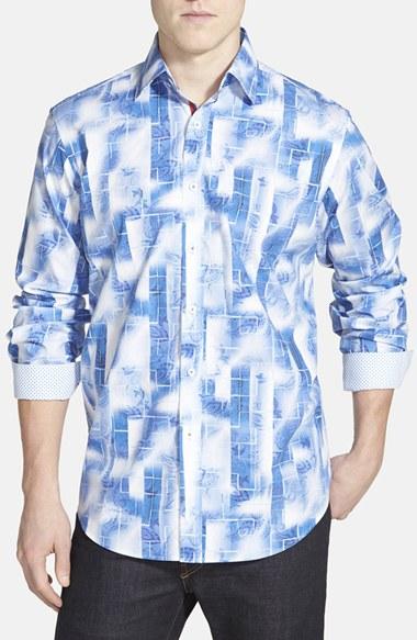 Men's Bugatchi Classic Fit Print Sport Shirt