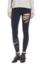 Women's David Lerner Ripped Leggings - Black