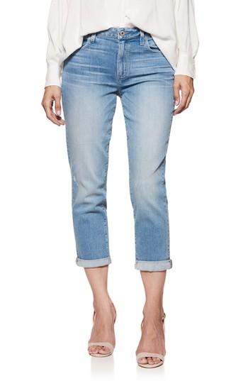 Women's Paige Transcend Vintage - Jimmy Jimmy High Waist Crop Boyfriend Jeans - Blue