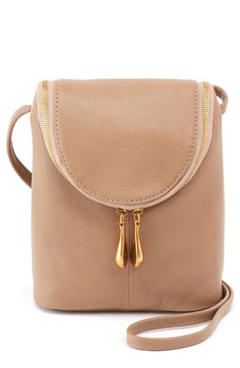Hobo Fern Calfskin Leather Saddle Bag - Grey