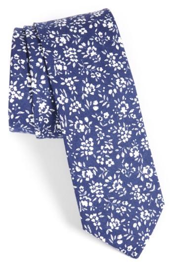 Men's 1901 Floral Cotton Tie, Size - Blue