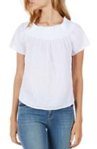Women's Michael Stars Smocked Cotton Off The Shoulder Top - White