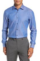Men's Nordstrom Men's Shop Extra Trim Fit Non-iron Solid Dress Shirt - 32/33 - Black
