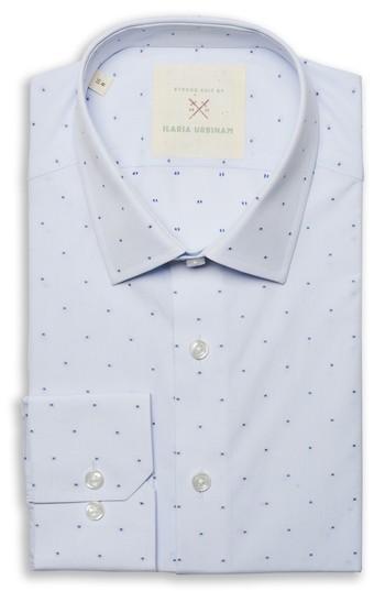 Men's Strong Suit By Ilaria Urbinati Edmond Slim Fit Dobby Dress Shirt .5r - Blue