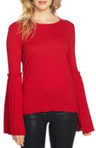 Women's Cece Pleated Bell Sleeve Sweater, Size - Red